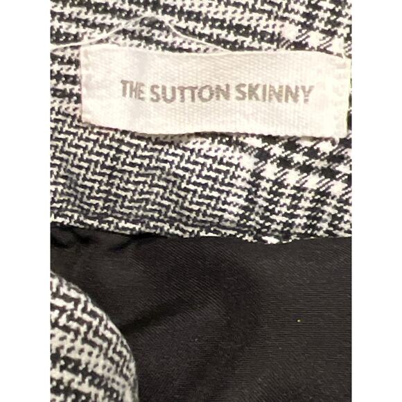 Loft Women’s High Waisted Work Sutton Plaid Skinny Ankle Pants Size 0 Gray Black - Picture 7 of 7